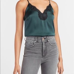 Satin Lace Trim V-Neck Cami